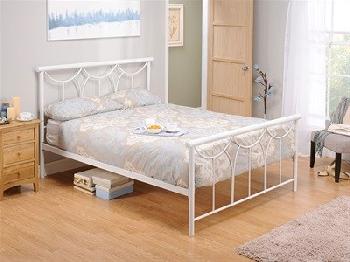 Snuggle Beds Valentino (White) 5' King Size White Metal Bed