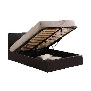 Sofia Faux Leather Storage Bed Frame King Brown