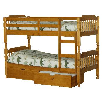 Spindle Bunk Bed Single - 2 Drawers