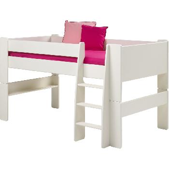 Steens Glossy White Mid Sleeper Bed Frame Steens White Mid Sleeper Frame