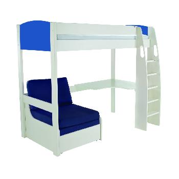 Stompa UNOS high sleeper frame blue - incl desk and chair bed blue