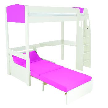 Stompa UNOS high sleeper frame pink - incl desk and chair bed pink