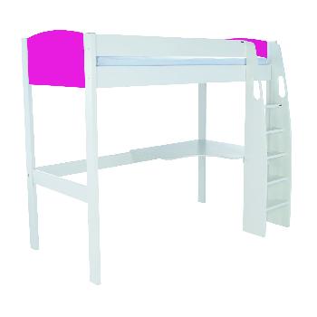 Stompa UNOS high sleeper frame Pink with desk