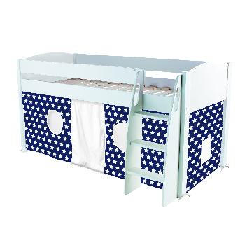 Stompa UNOS mid sleeper frame white - with Blue tent stars