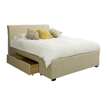 Stone Amadora Fabric Bed with Draw - Double
