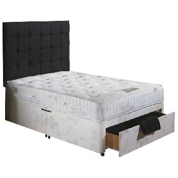 Stress Free Kingsize Divan Bed Set 5ft with 2 side drawers and end drawer