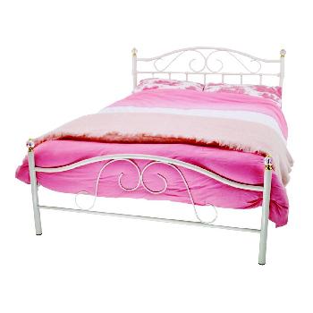 Sussex Metal Bed Frame King White Standard Finials
