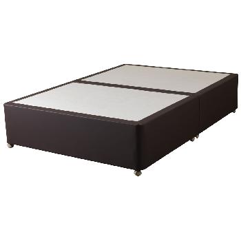 Sweet Dreams Amber Faux Leather Divan Base - Kingsize - Platform - Chocolate - None