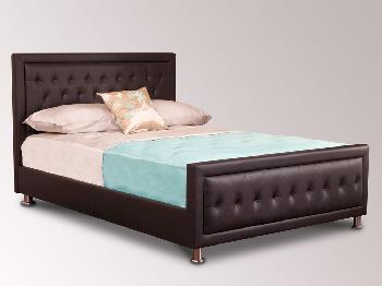 Sweet Dreams Composer Double Brown Faux Leather Bed Frame