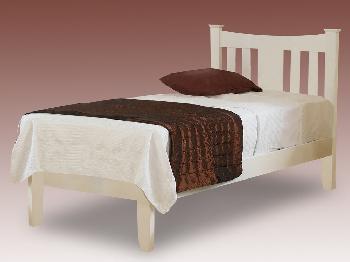 Sweet Dreams Erin Single White Wooden Bed Frame (Low Footend)