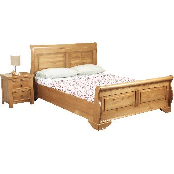 Sweet Dreams Jackdaw Sleigh Bed - Kingsize - Oak