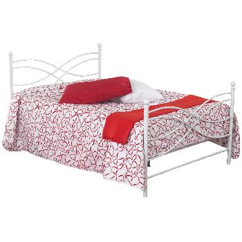 Sweet Dreams Rhombus Metal Bed Frame - Double - White