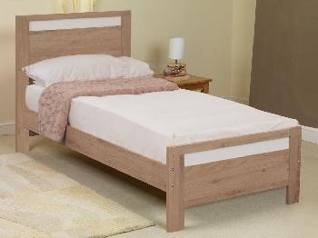 Sweet Dreams Tokyo Single Light Oak and White Bed Frame