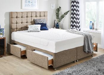 TEMPUR Cloud Deluxe 27 and Luxury Base Divan Bed - Oatmeal - Medium - 4'6 Double