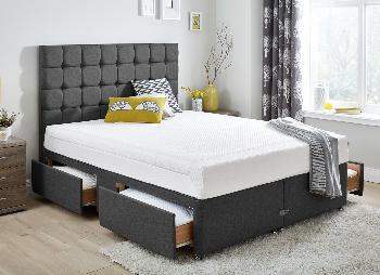 TEMPUR Original Deluxe 22 and Luxury Base Divan Bed - Dark Grey - Medium Firm - 3'0 Single