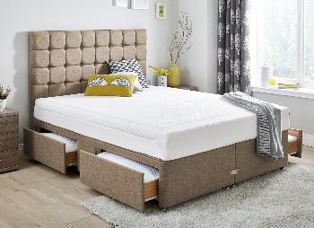TEMPUR Original Deluxe 22 and Luxury Base Divan Bed - Oatmeal - Medium Firm - 4'0 Small Double