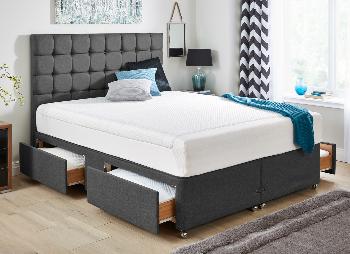 TEMPUR Original Deluxe 27 and Luxury Base Divan Bed - Dark Grey - Medium Firm - 4'6 Double