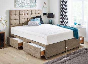 TEMPUR Original Deluxe 27 and Luxury Base Divan Bed - Oatmeal - Medium Firm - 4'6 Double