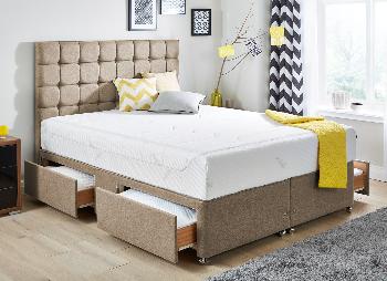 TEMPUR Sensation Deluxe 27 and Luxury Base Divan Bed - Oatmeal - Medium - 4'6 Double