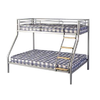 Teri Metal Triple Sleeper Teri Triple Sleeper Silver Metal Bunk Bed