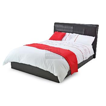 Texas Faux Leather Bed Frame Double Black