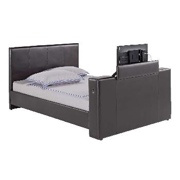 TGB Morton Faux Leather TV Bed Black Kingsize