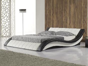 TGC Cosmo Double White and Black Faux Leather Bed Frame