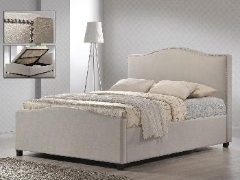 Time Living 4ft Brunswick Small Double Sand Fabric Ottoman Bed Frame