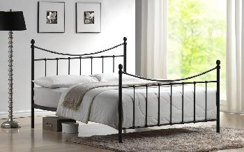 Time Living Alderley Metal Bed Frame, King Size, Ivory