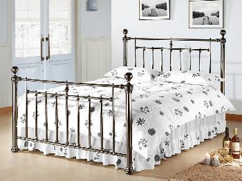 Time Living Alexander Double Black Nickel Bed Frame