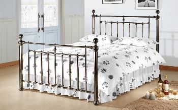 Time Living Alexander Metal Bed Frame, King Size, Crystal Finials