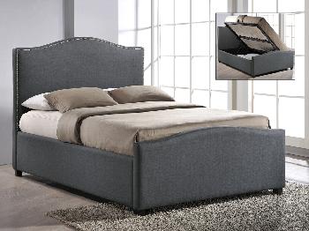 Time Living Brunswick Double Grey Fabric Ottoman Bed Frame
