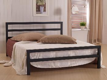 Time Living City Block King Size Black Metal Bed Frame