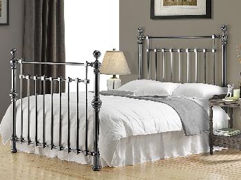 Time Living Edward Double Black Nickel Bed Frame