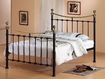 Time Living Elizabeth Double Black and Brushed Nickel Metal Bed Frame