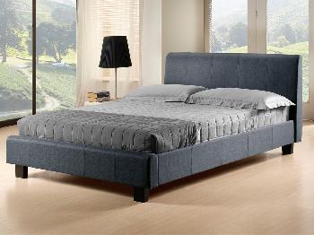 Time Living Hamburg King Size Grey Fabric Bed Frame