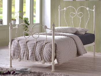 Time Living Inova Single Ivory Metal Bed Frame