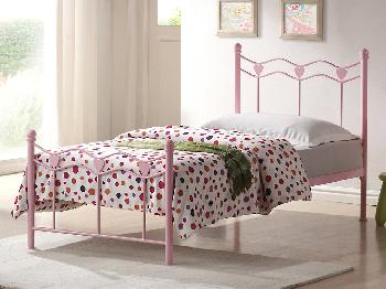 Time Living Madrid Single Pink Metal Bed Frame