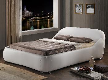 Time Living Manhattan Double White Faux Leather Bed Frame