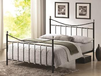 Time Living Oban King Size Black and Chrome Bed Frame