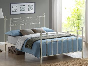 Time Living Omero Double Ivory Metal Bed Frame