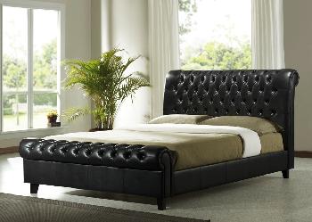 Time Living Richmond Double Brown Faux Leather Bed Frame