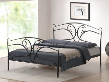 Time Living Seline Double Black Metal Bed Frame