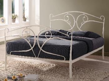 Time Living Seline Double Ivory Metal Bed Frame