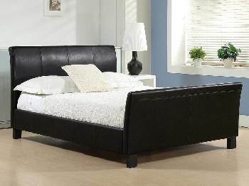 Time Living Winchester Double Black Faux Leather Bed Frame