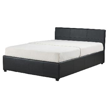 Toronto Leather Ottoman Bed and Eco Memory Foam Mattress Double Black