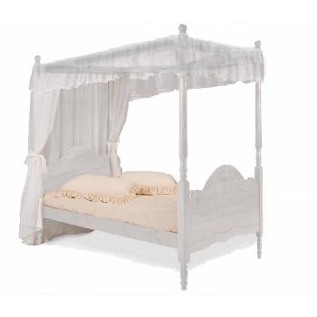 Veneza 4 poster bedframe - Single - Whitewash