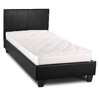 Venice PU Leather Bed Frame King Black