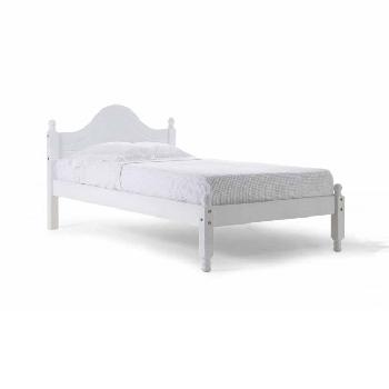 Veresi Long Wooden Bed Frame Single Whitewash
