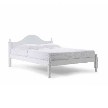 Veresi White Wooden Bed Frame Double